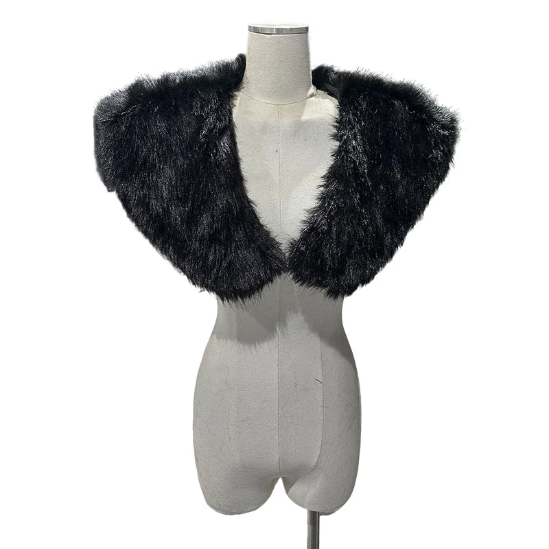 Medieval Viking Fur Cape Shawl Faux Fur Collar Shoulder Cloak Retro Warrior Knight Hunter Pirate Halloween Cosplay Costume