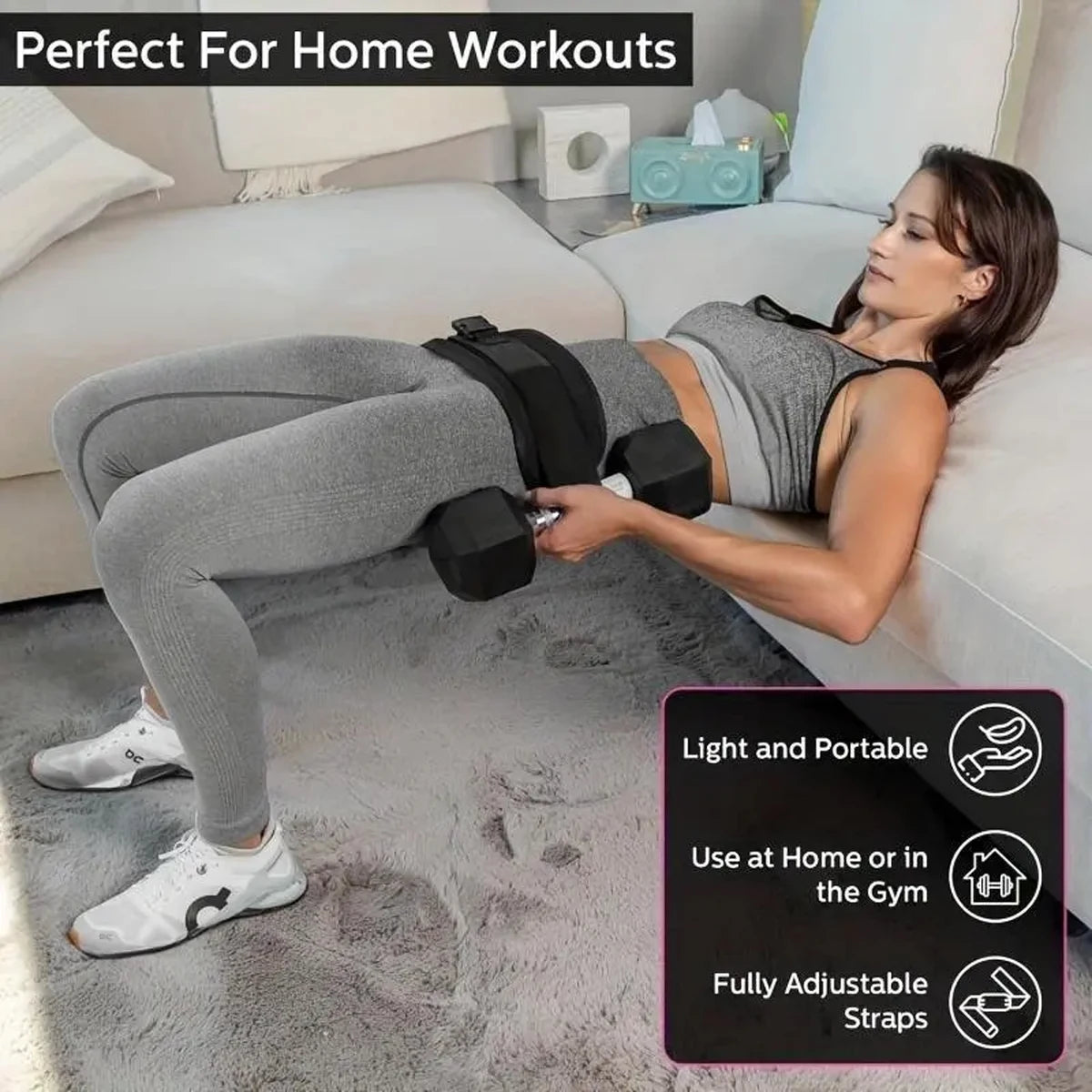 Weighted Waist Belt – Adjustable Hip Bridge Belt for Home Workouts