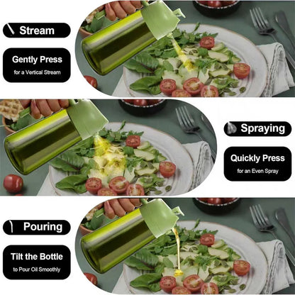 Oil Sprayer 470ml 2-in-1 Glass Olive Oil Dispenser Bottle