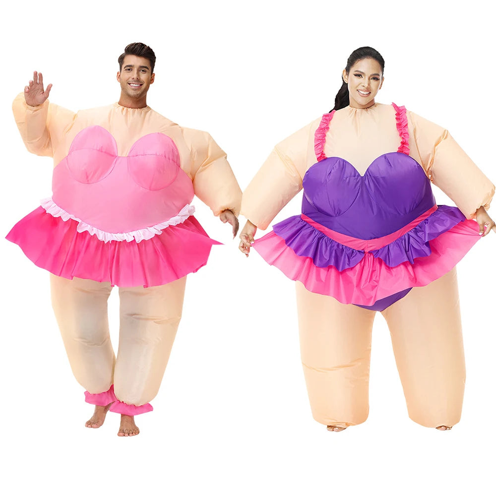 Adult Funny Ballet Inflatable Costume For Men Women Carnival Purim Fancy Dress Suits Halloween Mascots Cosplay Costumes