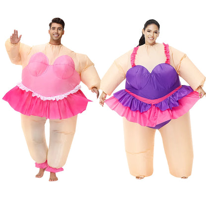 Adult Funny Ballet Inflatable Costume For Men Women Carnival Purim Fancy Dress Suits Halloween Mascots Cosplay Costumes