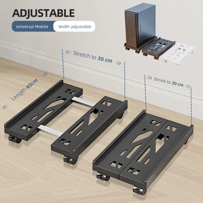 Adjustable CPU Tower Stand with Wheels – Mobile Computer Holder