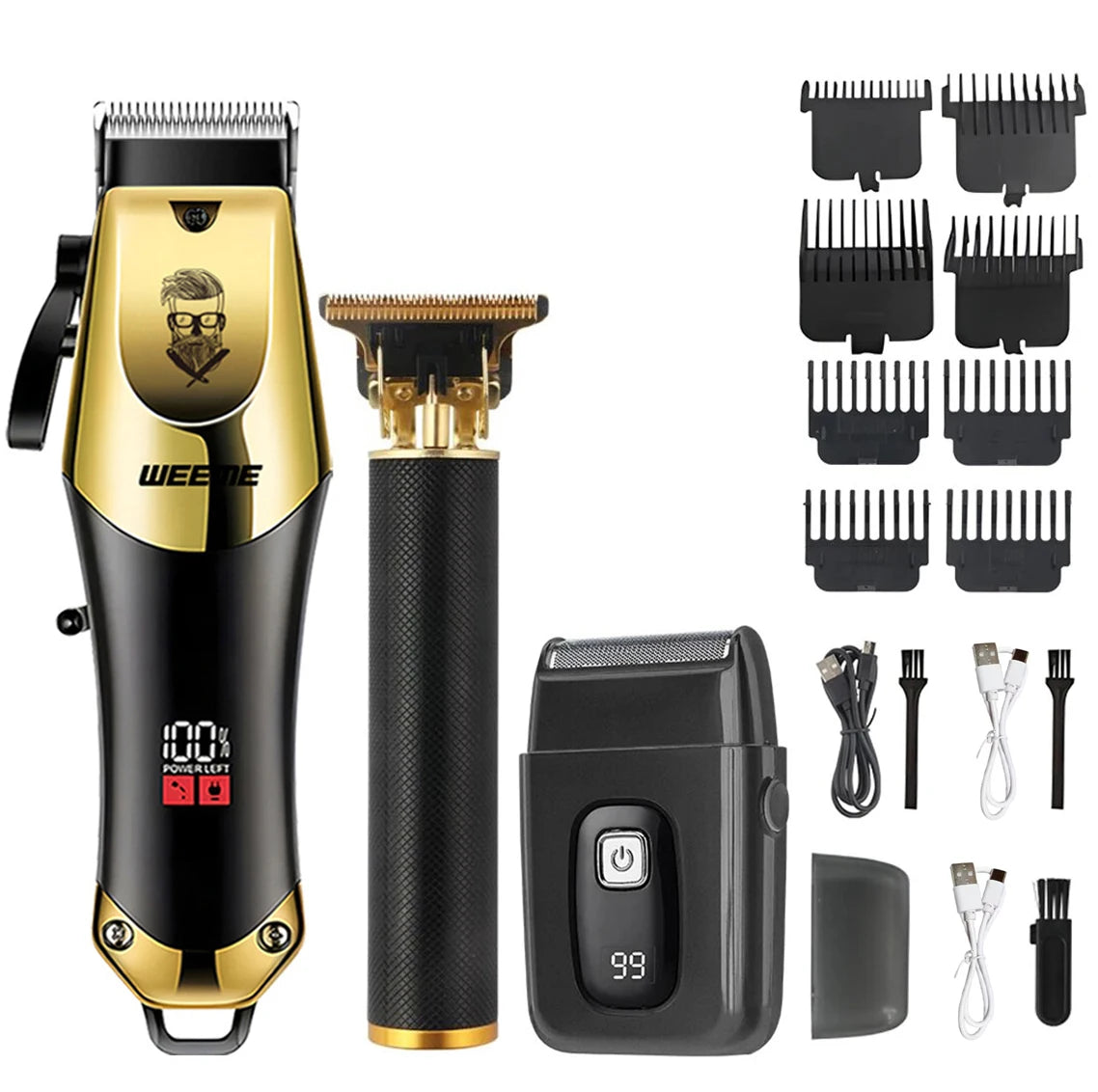Rechargeable Hair Clipper for Men, Beard & Nose Trimmer Kit