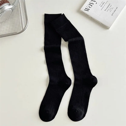 Women Mid-Calf Socks – Cotton Long Socks in Black, White & Gray