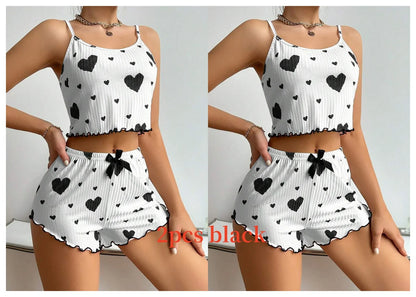 Women’s Pajama Set – 2 Piece Tank Top & Shorts Sleepwear