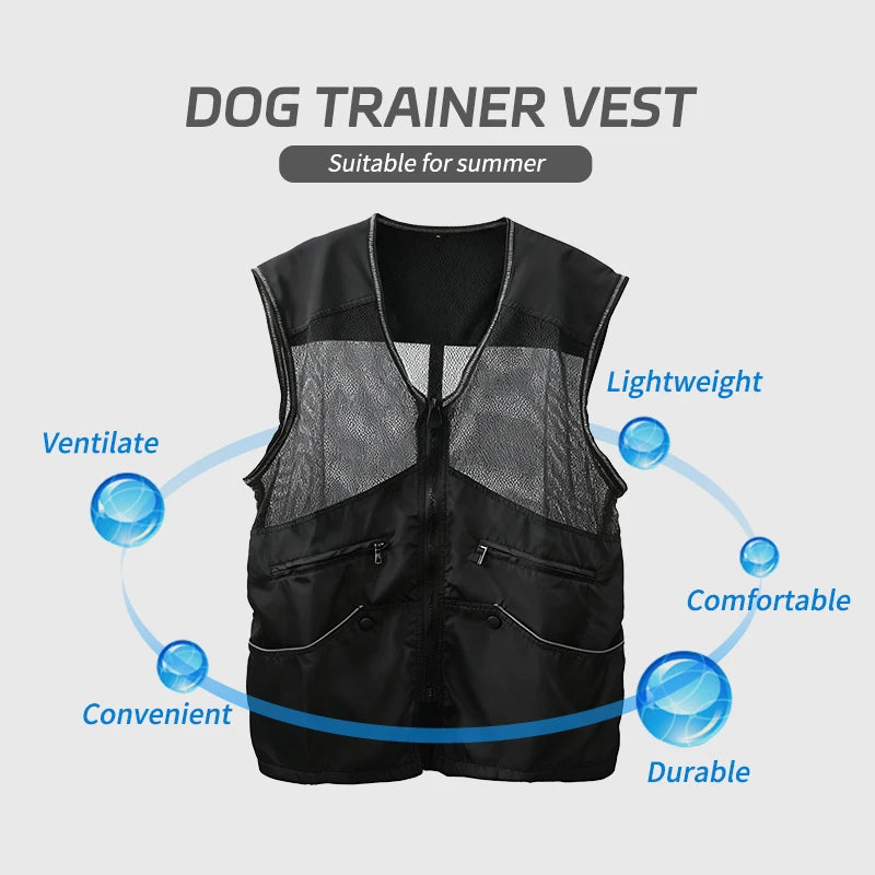 Dog Training Vest, Breathable Mesh Dog Training Harness with Pockets