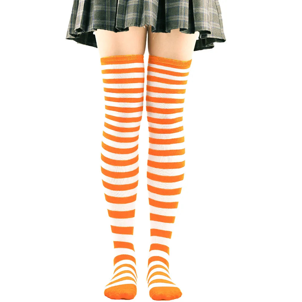 Striped Over the Knee Socks – Long Pinstripe Style
