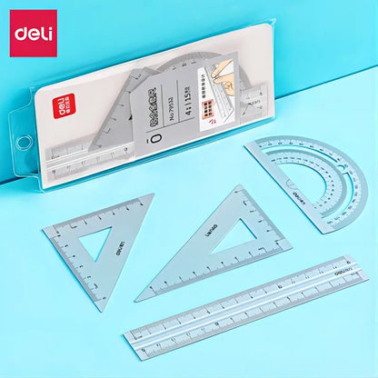 Ruler Set 4-Piece – Student Geometry Rulers & Angle Measuring Tools