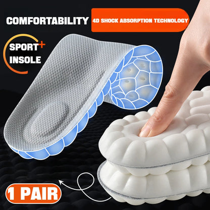 4D Soft Arch Support Insoles – PU Shock-Absorbing Shoe Inserts