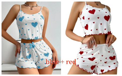 Women’s Pajama Set – 2 Piece Tank Top & Shorts Sleepwear