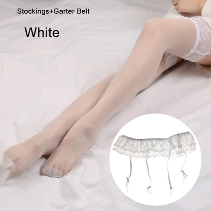 Women's Thigh High Stockings – Lace Top 70cm Long Hosiery