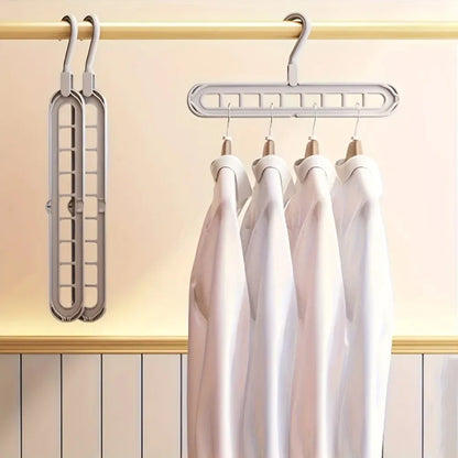 Foldable Clothes Hanger – 9-Hole Space-Saving Closet Organizer