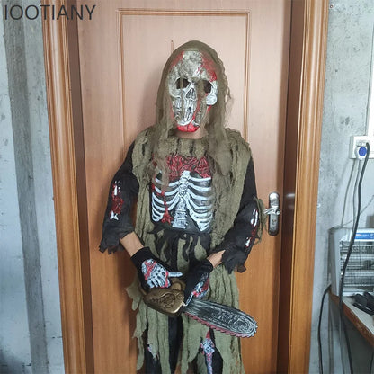IOOTIANY 2025 New Horror Boy Burning Horror Death Halloween Costume Children Skeleton Zombie Cosplay Stage Performance Costume