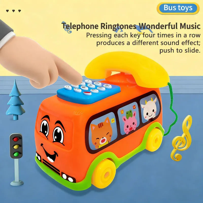 Toddler Telephone Toy – Musical Educational Bus Learning Toy