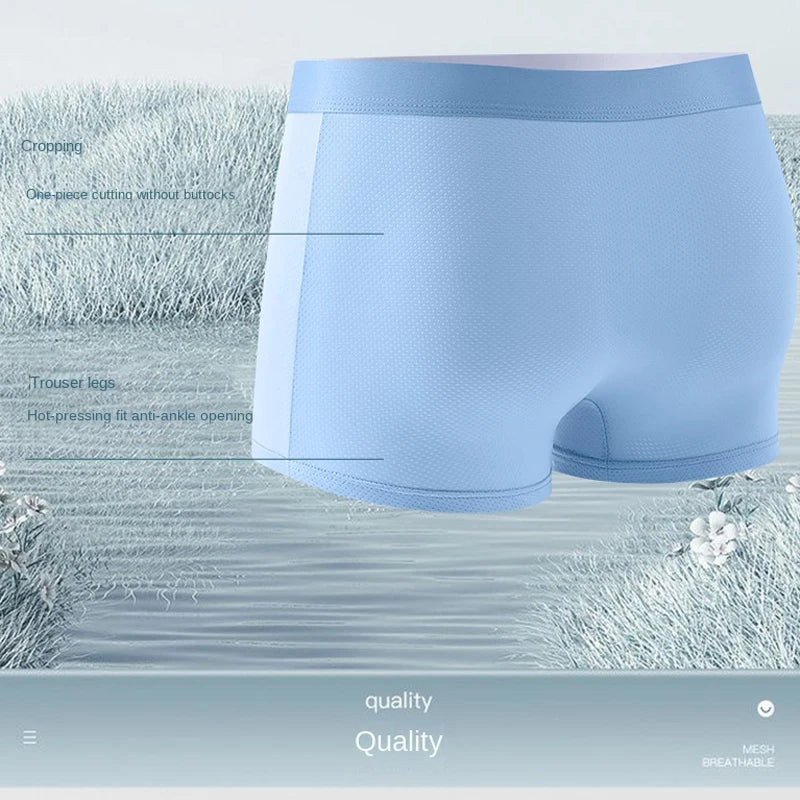 Men’s Boxer Shorts – Breathable Ice Silk Elastic Waist Underwear