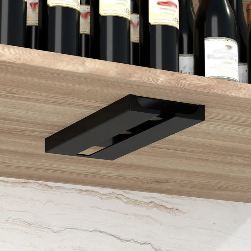 Wine Glass Holder Wall Mounted No-Tools Stemware Storage Rack