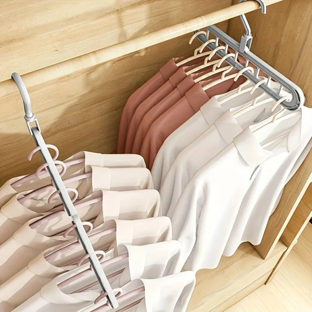 Foldable Clothes Hanger – 9-Hole Space-Saving Closet Organizer
