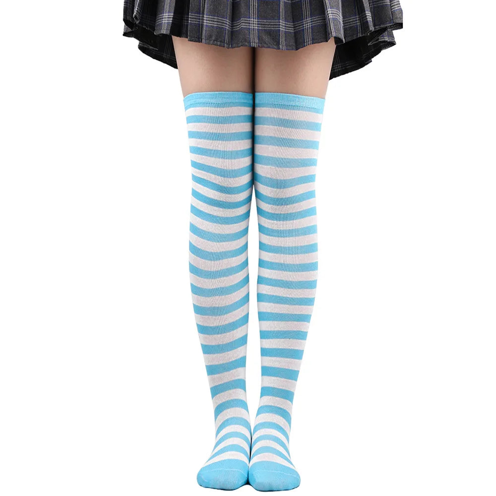 Striped Over the Knee Socks – Long Pinstripe Style