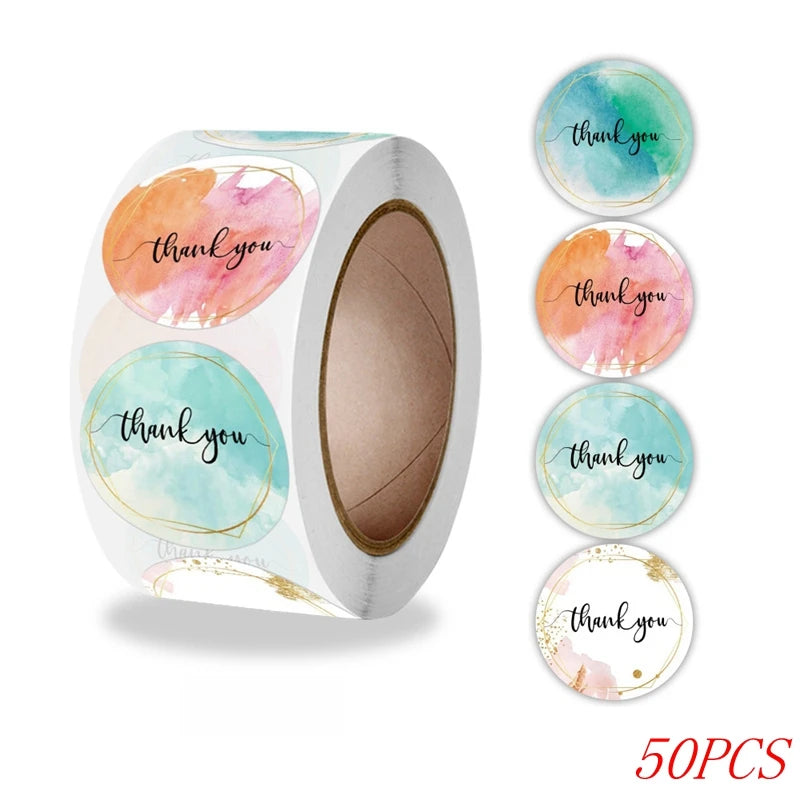Thank You Stickers – 1 Inch Blue Envelope Sealing Labels