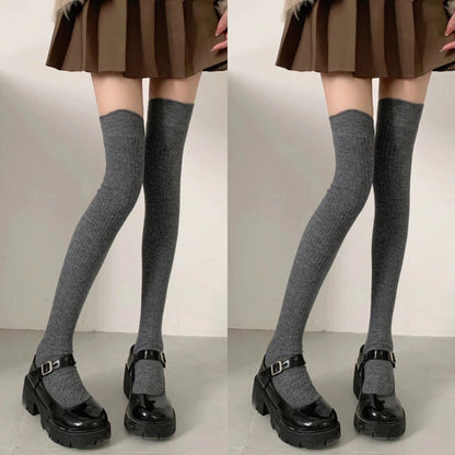 Women’s Knee High Socks – Classic Striped Cotton Style