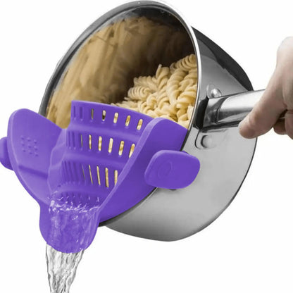 Clip On Pot Strainer Adjustable Stainless Steel Kitchen Tool